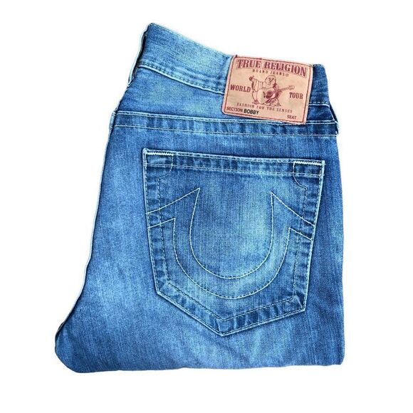 Vintage True Religion Jeans Size 34 BOBBY Blue - Picture 1 of 10
